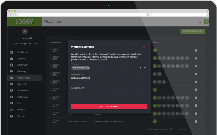 Szybka komunikacja z kierowcą